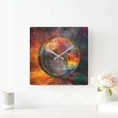 Kleurrijke bolillustratie vierkante klok (Huis)