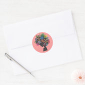 Kleurrijke × BOMBER HOOFD Ronde Sticker (Envelop)