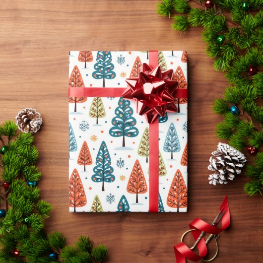 Kleurrijke Bomen Cadeaupapier (Feestdagen Geschenken)
