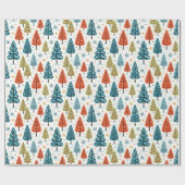 Kleurrijke Bomen Cadeaupapier (Vlak)