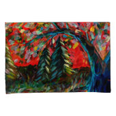 Kleurrijke bomen en rivierschilderijen kussensloop (Voorkant-Rechts)