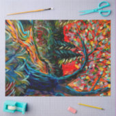 Kleurrijke bomen en rivierschilderijen tissuepapier (Craft)