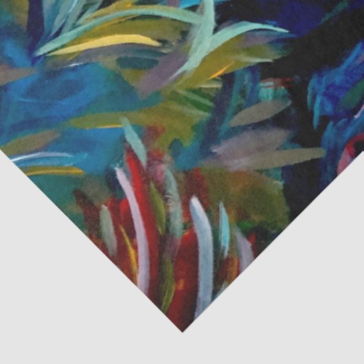 Kleurrijke bomen en rivierschilderijen tissuepapier (Detail)