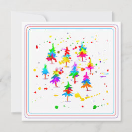 Kleurrijke Bomen Feestdagenkaart