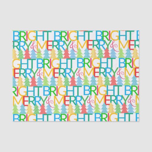 Kleurrijke bomen Holiday Tissue Paper Tissuepapier (Voorkant)