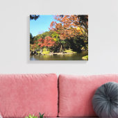 Kleurrijke bomen in Japanse tuin Canvas Afdruk (Insitu (Woonkamer))