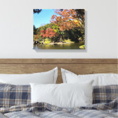 Kleurrijke bomen in Japanse tuin Canvas Afdruk (Insitu (Slaapkamer))