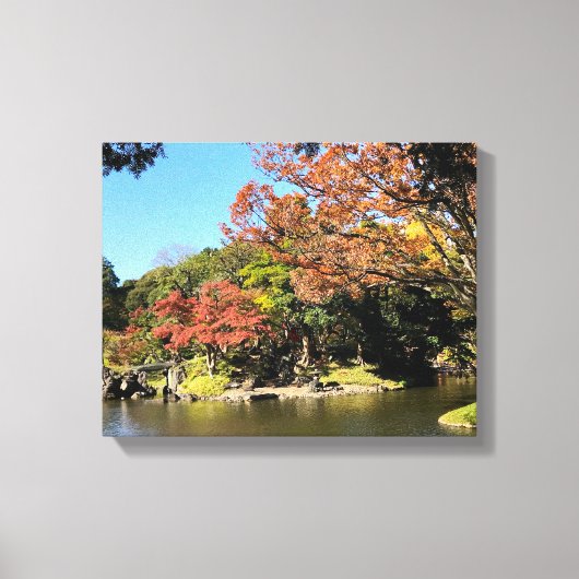 Kleurrijke bomen in Japanse tuin Canvas Afdruk (Voorkant)