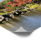 Kleurrijke bomen in Japanse tuin Poster (Hoek)