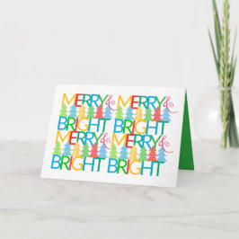 Kleurrijke bomen Kerst Kaart