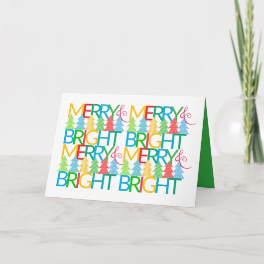 Kleurrijke bomen Kerst Kaart (Voorkant)