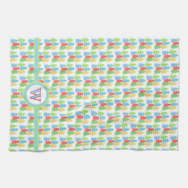 Kleurrijke bomen Kerst Keuken Handdoek