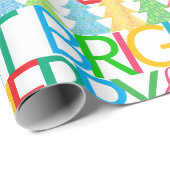 Kleurrijke bomen Kerst verpakken papier (Rol Hoek)