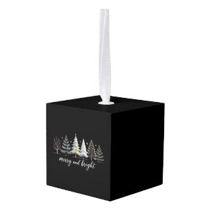 Kleurrijke Bomen Kerstvakantie Winter Decoratie