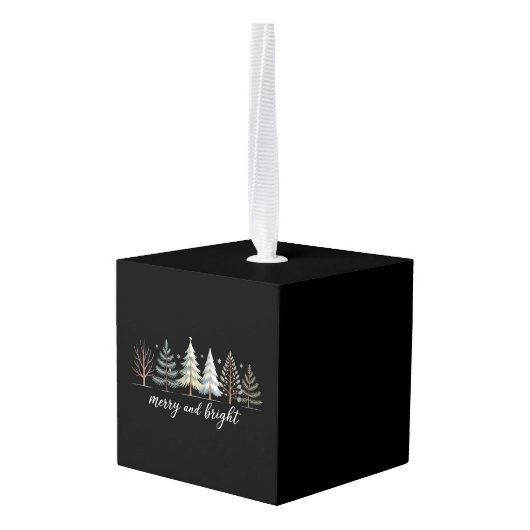 Kleurrijke Bomen Kerstvakantie Winter Decoratie (Achter hoekig)