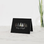 Kleurrijke Bomen Kerstvakantie Winter Kaart (Voorkant)