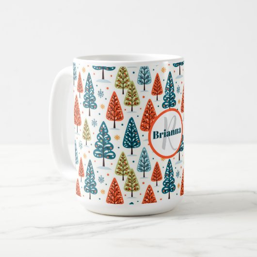 Kleurrijke Bomen Koffiemok (Voorkant links)
