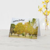 Kleurrijke Bomen Natuur Art Verjaardag Kaart (Gele Bloem)