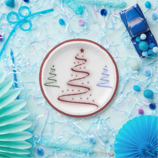 Kleurrijke bomen- papieren bordje (Feest)