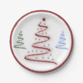 Kleurrijke bomen- papieren bordje (Voorkant)