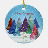  kleurrijke bomen rendierkerst keramisch ornament (Voorkant)