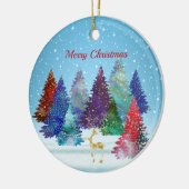  kleurrijke bomen rendierkerst keramisch ornament (Links)