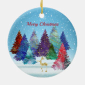  kleurrijke bomen rendierkerst keramisch ornament (Achterkant)