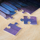 Kleurrijke bomen Rustige waterreflectie Legpuzzel (Zijkant)
