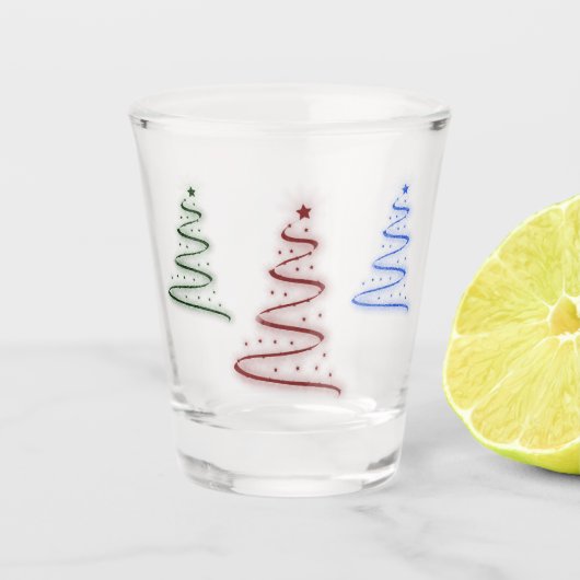 Kleurrijke bomen- shot glas (Voorkant)