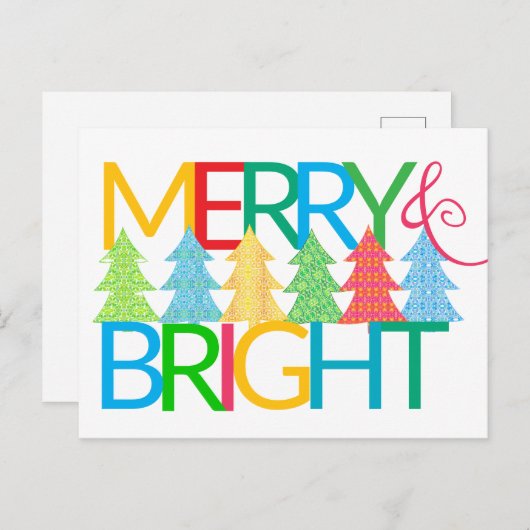 Kleurrijke bomen vakantie Briefkaart (Voorkant / Achterkant)