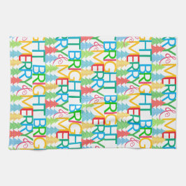 Kleurrijke bomen Vakantie Keuken Handdoek