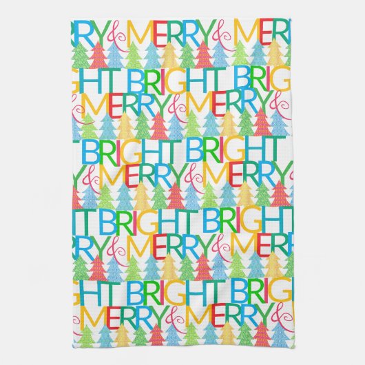 Kleurrijke bomen Vakantie Keuken Handdoek (Verticaal)