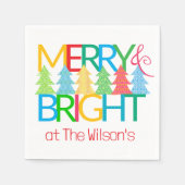 Kleurrijke bomen Vakantie servetten (Voorkant)