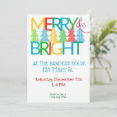 Kleurrijke bomen vakantie uitnodiging (Staand voorkant)