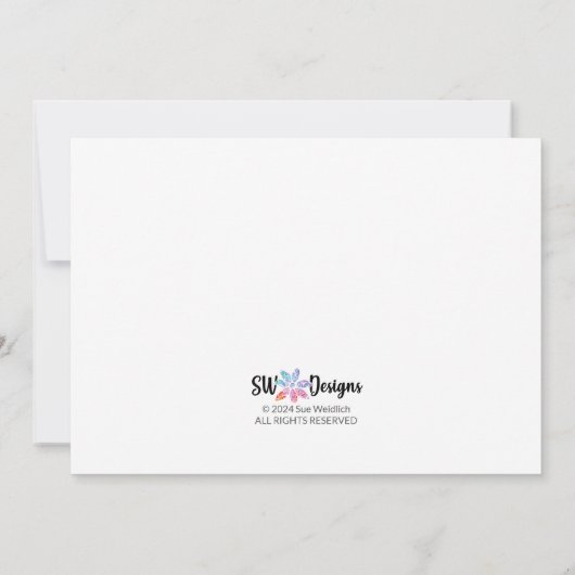 Kleurrijke bomen vakantie uitnodiging (Achterkant)