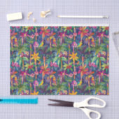 Kleurrijke bomen, vogels tissuepapier (Craft)