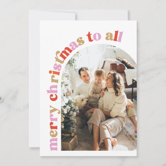 Kleurrijke Boog Foto Kerstkaart (Voorkant)