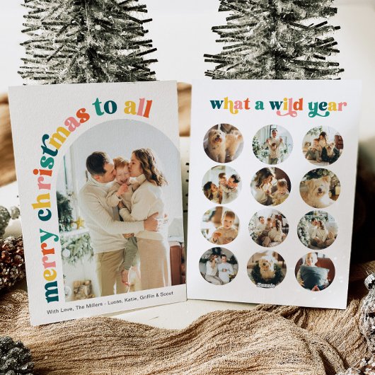 Kleurrijke boogfoto Vrolijke kerst Kaart