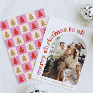 Kleurrijke boogfoto Vrolijke kerst Kaart