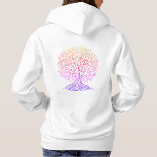 Kleurrijke Boom des Levens Unisex Spirituele Grafi Hoodie
