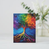 Kleurrijke Boom des Levens Wortels Kennis Wijsheid Briefkaart (Staand voorkant)
