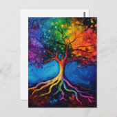 Kleurrijke Boom des Levens Wortels Kennis Wijsheid Briefkaart (Voorkant / Achterkant)