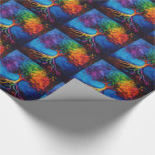 Kleurrijke Boom des Levens Wortels Kennis Wijsheid Cadeaupapier (Hoek)