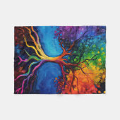 Kleurrijke Boom des Levens Wortels Kennis Wijsheid Fleece Deken (Voorkant (Horizontaal))