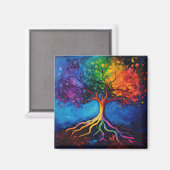 Kleurrijke Boom des Levens Wortels Kennis Wijsheid Magneet (Voorkant / Achterkant)