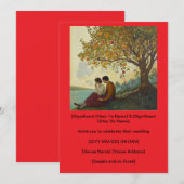 Kleurrijke boom die een paar uitnodigingen observe (Voorkant / Achterkant)