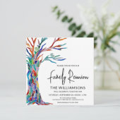 Kleurrijke boom familie reünie kaart (Staand voorkant)