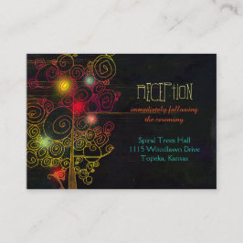 Kleurrijke Boom Fantasy Wedding Reception Informatiekaartje