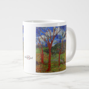 Kleurrijke boom grote koffiekop