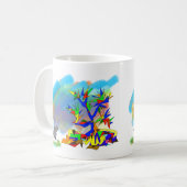 kleurrijke boom koffiemok (Voorkant links)